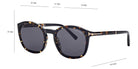 Tom Ford® FT1020 Jayson FT1020 Jayson 52A 52 - 52A - Shiny Dark Havana And Black, t" Logo / Smoke Lenses" Sunglasses