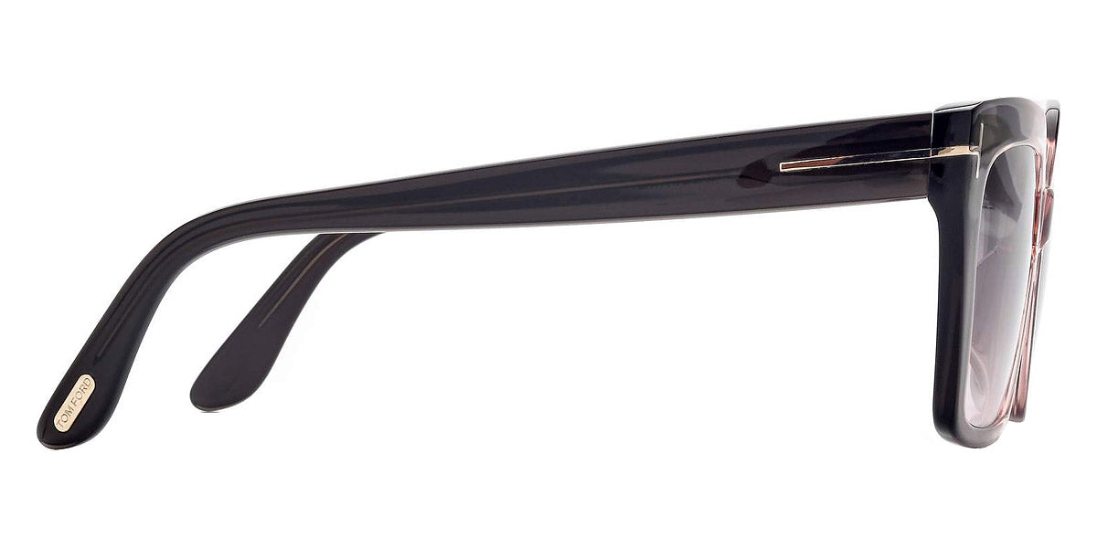 Tom Ford® FT1030 Winona FT1030 Winona 20G 53 - 20G - Shiny Transparent Grey And Rose, t" Logo / Rose Mirror Lenses" Sunglasses