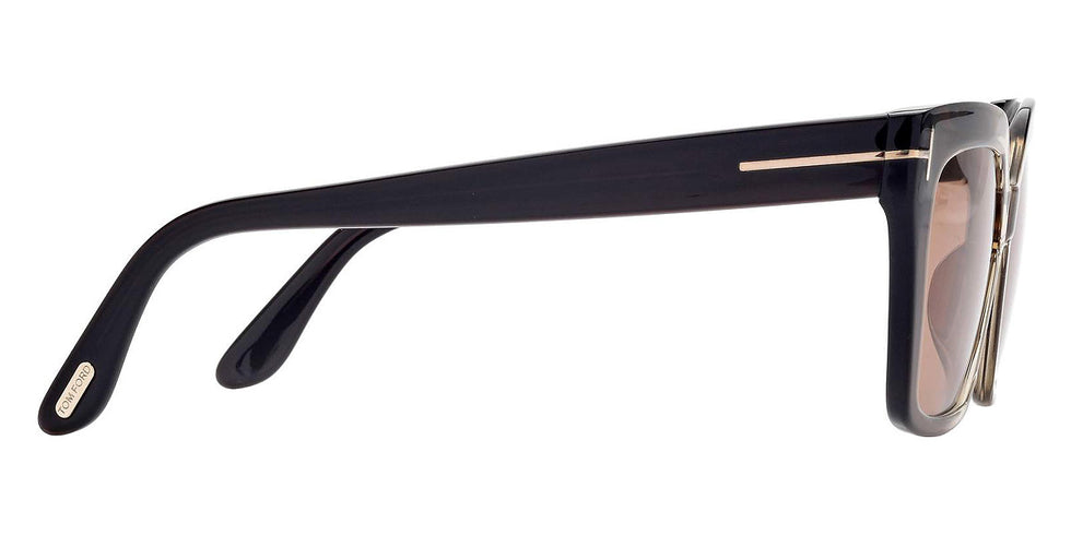 Tom Ford® FT1030 Winona FT1030 Winona 47J 53 - 47J - Shiny Transparent Light Brown And Beige, t" Logo / Brown Lenses" Sunglasses