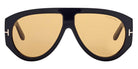 Tom Ford® FT1044 Bronson FT1044 Bronson 01E 60 - 01E - Shiny Black, t" Logo / Yellow Lenses" Sunglasses