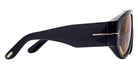 Tom Ford® FT1044 Bronson FT1044 Bronson 01E 60 - 01E - Shiny Black, t" Logo / Yellow Lenses" Sunglasses