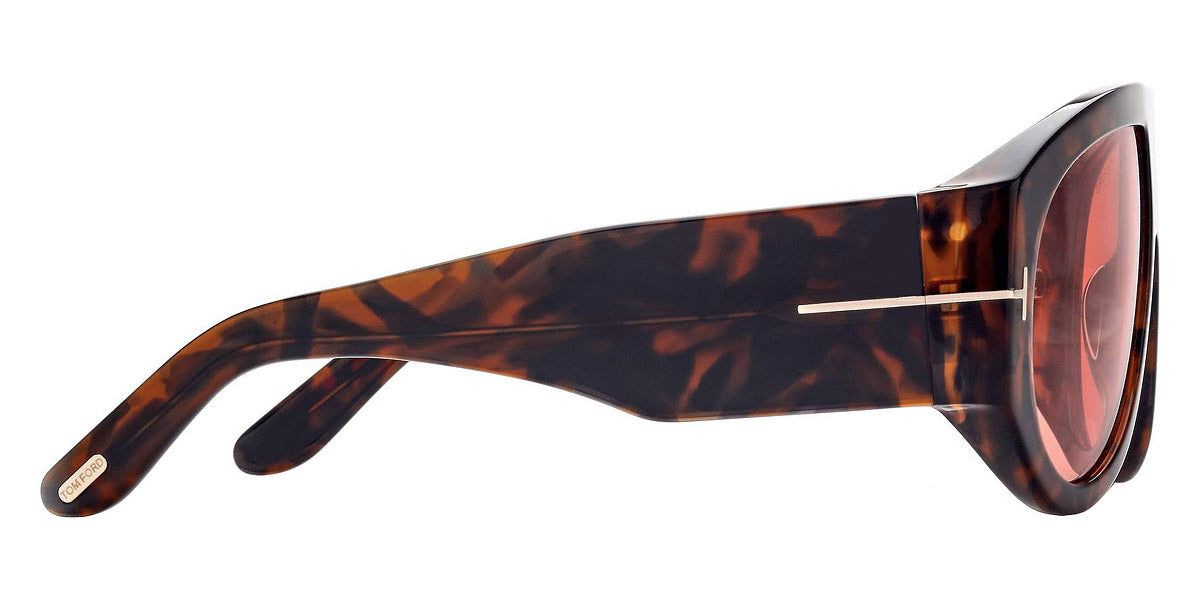 Tom Ford® FT1044 Bronson FT1044 Bronson 52S 60 - 52S - Shiny Dark Havana, t" Logo / Orange Lenses Fw22 Adv" Sunglasses