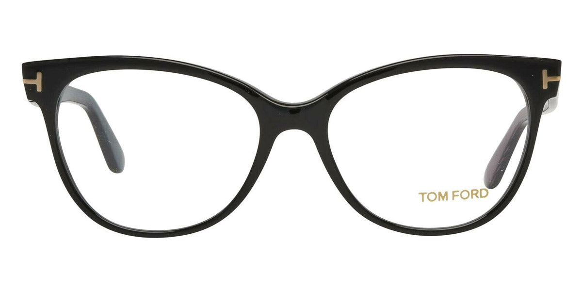Tom Ford® FT5291 FT5291 005 55 - Shiny Black/Iridescent Chalkstripe Blue Eyeglasses