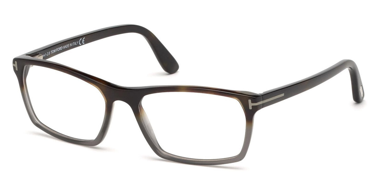 Tom Ford® FT5295 FT5295 055 56 - 055 - Shiny Grad. Havana-To-Transp. Grey/ Blue Block Lenses Eyeglasses
