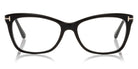 Tom Ford® FT5353 FT5353 050 54 - 050 - Shiny Transparent Brown, White-Brown Horn Tips, Brushed Rose Gold Eyeglasses