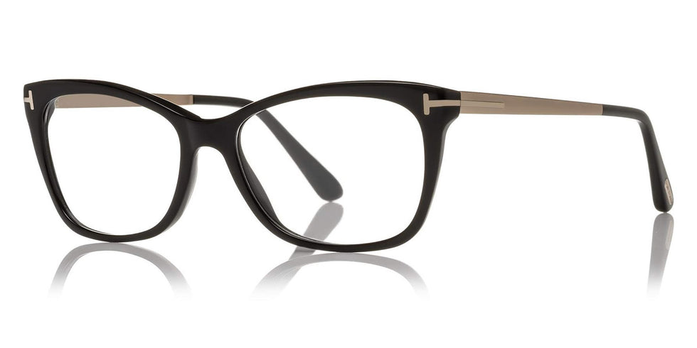 Tom Ford® FT5353 FT5353 045 54 - 045 - Shiny Transp Champagne, Matte Pale Gold, t" Logo / Blue Block Lenses" Eyeglasses