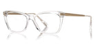Tom Ford® FT5353 FT5353 045 52 - 045 - Shiny Transp Champagne, Matte Pale Gold, t" Logo / Blue Block Lenses" Eyeglasses