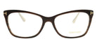 Tom Ford® FT5353 FT5353 050 52 - 050 - Shiny Transparent Brown, White-Brown Horn Tips, Brushed Rose Gold Eyeglasses