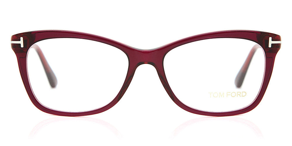 Tom Ford® FT5353 FT5353 075 52 - Shiny Transparent Fuchsia/Shiny Brushed Light Ruthenium Eyeglasses
