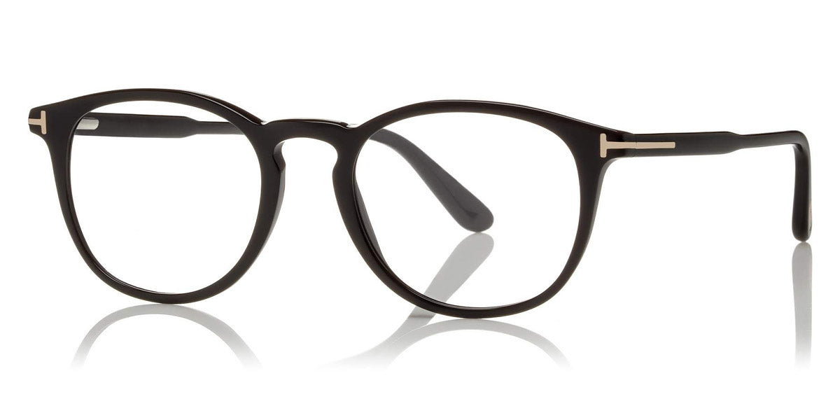 Tom Ford® FT5401 FT5401 001 51 - 001 - Shiny Black, Shiny Rose Gold t" Logo" Eyeglasses
