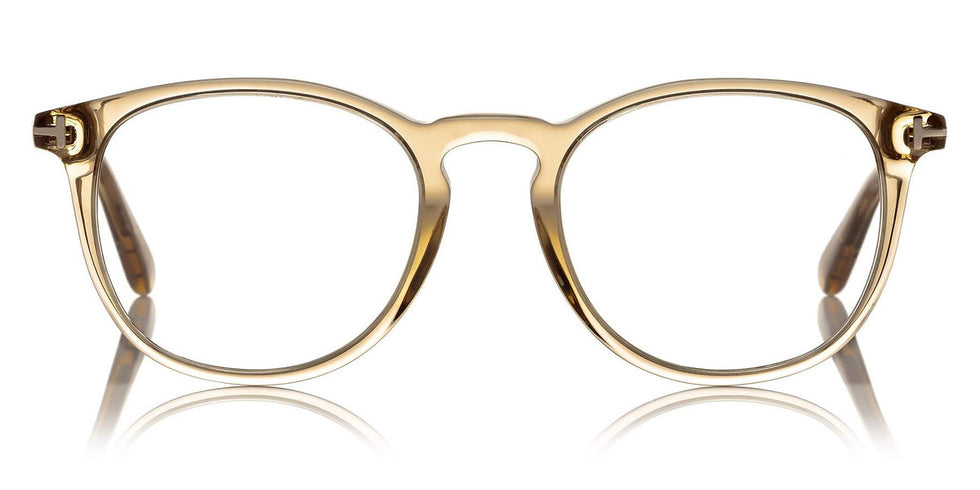 Tom Ford® FT5401 FT5401 045 51 - 045 - Shiny Transparent Champagne, Shiny Rose Gold t" Logo" Eyeglasses