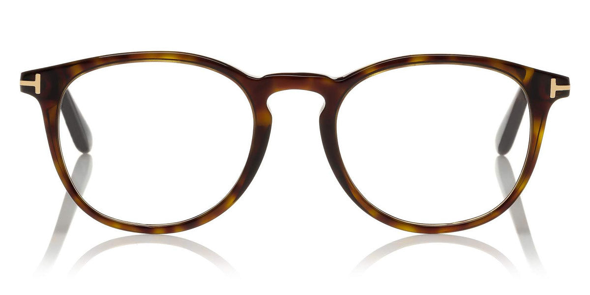 Tom Ford® FT5401 FT5401 052 51 - 052 - Shiny Classic Dark Havana, Shiny Rose Gold t" Logo" Eyeglasses