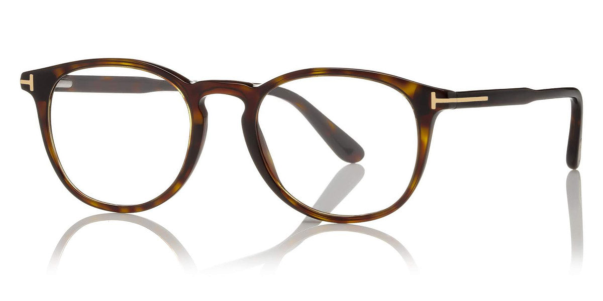Tom Ford® FT5401 FT5401 052 51 - 052 - Shiny Classic Dark Havana, Shiny Rose Gold t" Logo" Eyeglasses