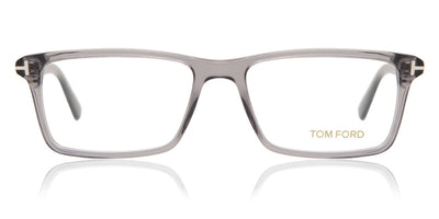 Tom Ford® FT5408 FT5408 020 56 - Transparent Gray/Gray Horn Effect/Shiny Palladium T Logo Eyeglasses