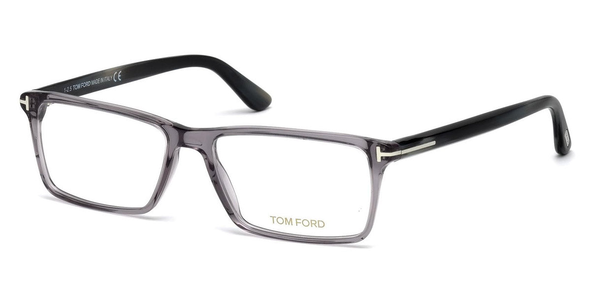 Tom Ford® FT5408 FT5408 020 56 - 020 - Transp. Grey, Grey Horn Effect Temples, Shiny Palladium t" Logo" Eyeglasses