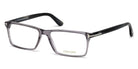 Tom Ford® FT5408 FT5408 020 56 - 020 - Transp. Grey, Grey Horn Effect Temples, Shiny Palladium t" Logo" Eyeglasses