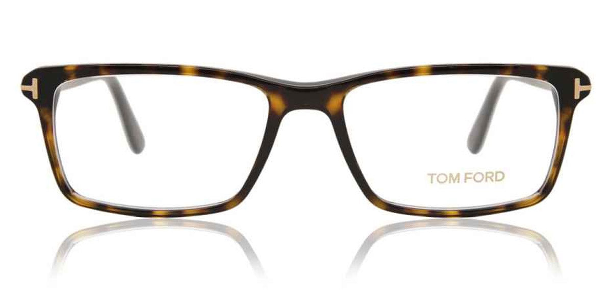 Tom Ford® FT5408 FT5408 052 56 - 052 - Shiny Classic Dark Havana, Shiny Rose Gold t" Logo" Eyeglasses
