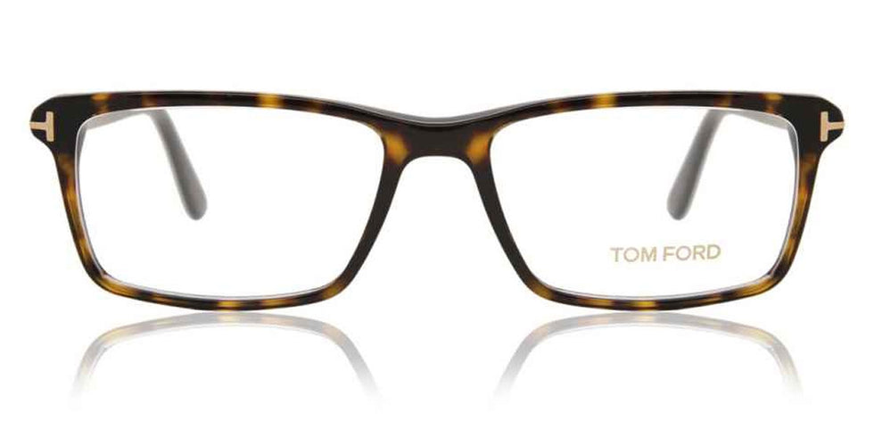 Tom Ford® FT5408 FT5408 052 56 - 052 - Shiny Classic Dark Havana, Shiny Rose Gold t" Logo" Eyeglasses