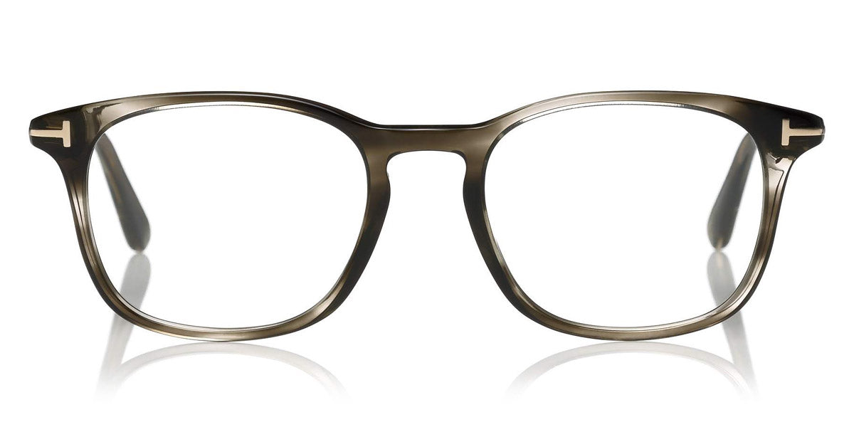 Tom Ford® FT5505 FT5505 005 52 - Shiny Striped Black & Gray/Rose Gold T Logo Eyeglasses