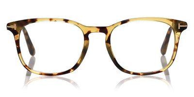 Tom Ford® FT5505 FT5505 053 52 - Shiny Blonde Havana/Rose Gold T Logo Eyeglasses
