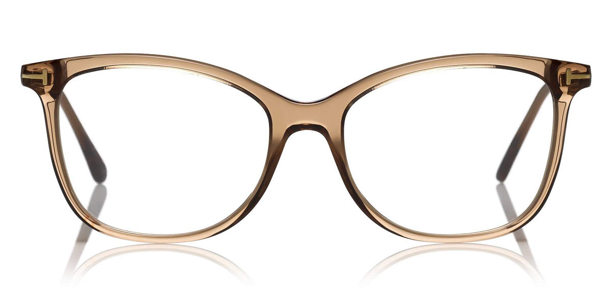 Tom Ford® FT5510 FT5510 045 52 - Shiny Transparent Brown/Shiny Rose Gold Eyeglasses