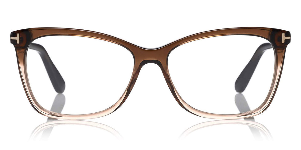 Tom Ford® FT5514 FT5514 050 54 - 050 - Grad. Transp. Dark-To-Light Brown Front, Transp. Dark Brown Temples Eyeglasses