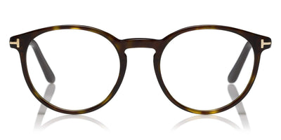 Tom Ford® FT5524 FT5524 052 49 - Shiny Classic Dark Havana/Shiny Rose Gold "T" Logo Eyeglasses