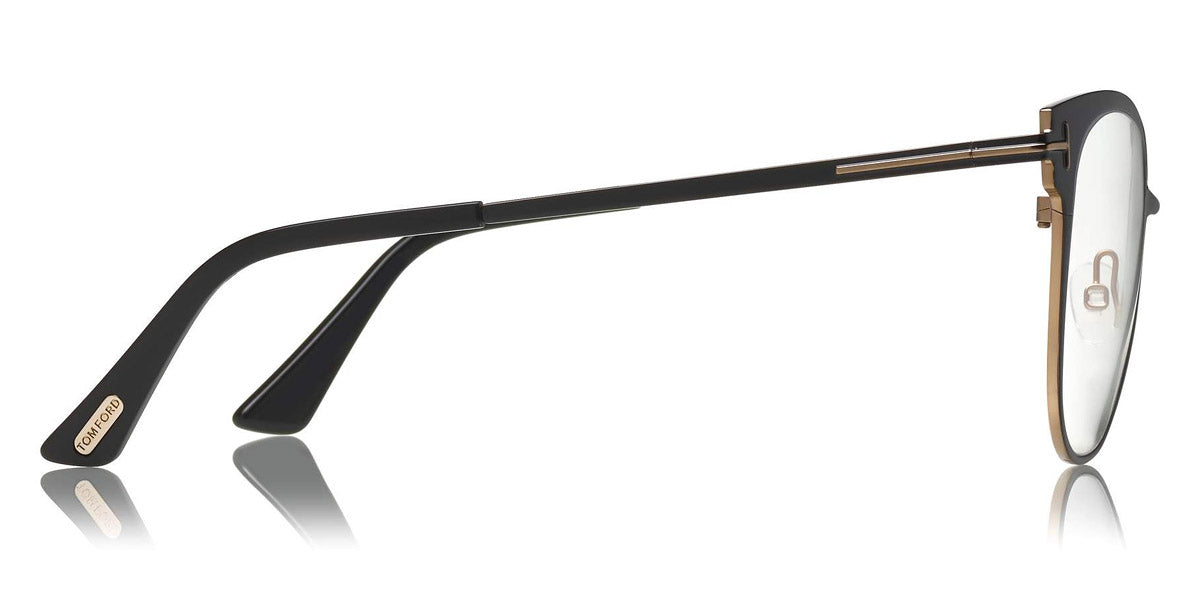 Tom Ford® FT5530-B FT5530-B 001 54 - Shiny Black/Shiny Rose Gold Inside And "T" Logo/Blue Eyeglasses