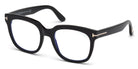 Tom Ford® FT5537-B FT5537-B 001 52 - 001 - Shiny Black/ Blue Block Lenses Eyeglasses