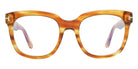 Tom Ford® FT5537-B FT5537-B 045 52 - Shiny Striped Light Brown/Blue Eyeglasses