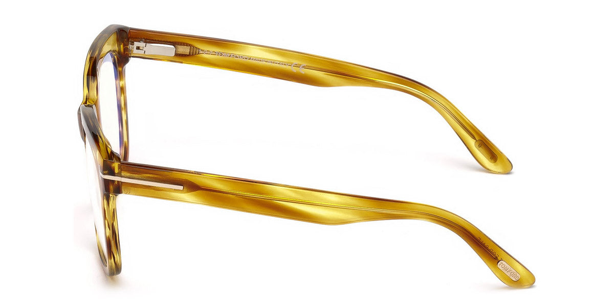 Tom Ford® FT5537-B FT5537-B 045 52 - Shiny Striped Light Brown/Blue Eyeglasses