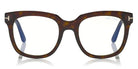Tom Ford® FT5537-B FT5537-B 052 52 - 052 - Shiny Dark Havana/ Blue Block Lenses Eyeglasses