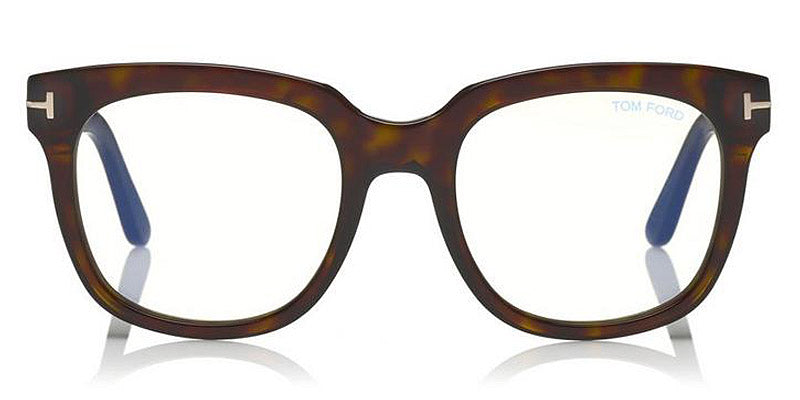 Tom Ford® FT5537-B FT5537-B 052 52 - 052 - Shiny Dark Havana/ Blue Block Lenses Eyeglasses