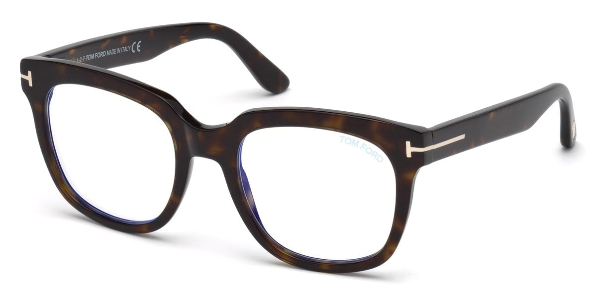 Tom Ford® FT5537-B FT5537-B 052 52 - 052 - Shiny Dark Havana/ Blue Block Lenses Eyeglasses