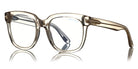 Tom Ford® FT5537-B FT5537-B 072 52 - 072 - Shiny Transparent Light Pink/ Blue Block Lenses Eyeglasses