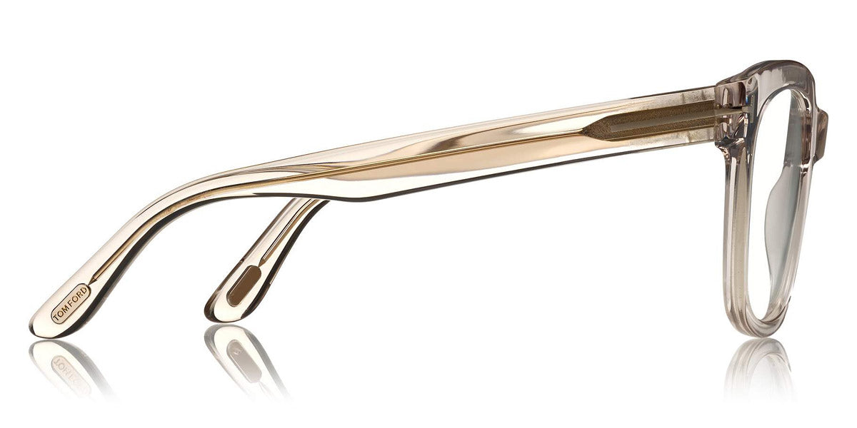 Tom Ford® FT5537-B FT5537-B 072 52 - 072 - Shiny Transparent Light Pink/ Blue Block Lenses Eyeglasses