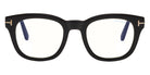 Tom Ford® FT5542-B FT5542-B 001 50 - 001 - Shiny Black, Shiny Rose Gold t" Logo / Blue Block Lenses" Eyeglasses