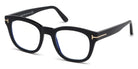 Tom Ford® FT5542-B FT5542-B 001 50 - 001 - Shiny Black, Shiny Rose Gold t" Logo / Blue Block Lenses" Eyeglasses