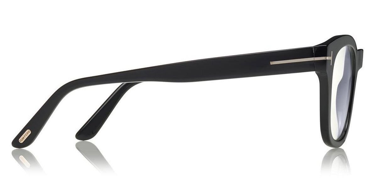 Tom Ford® FT5542-B FT5542-B 001 50 - 001 - Shiny Black, Shiny Rose Gold t" Logo / Blue Block Lenses" Eyeglasses