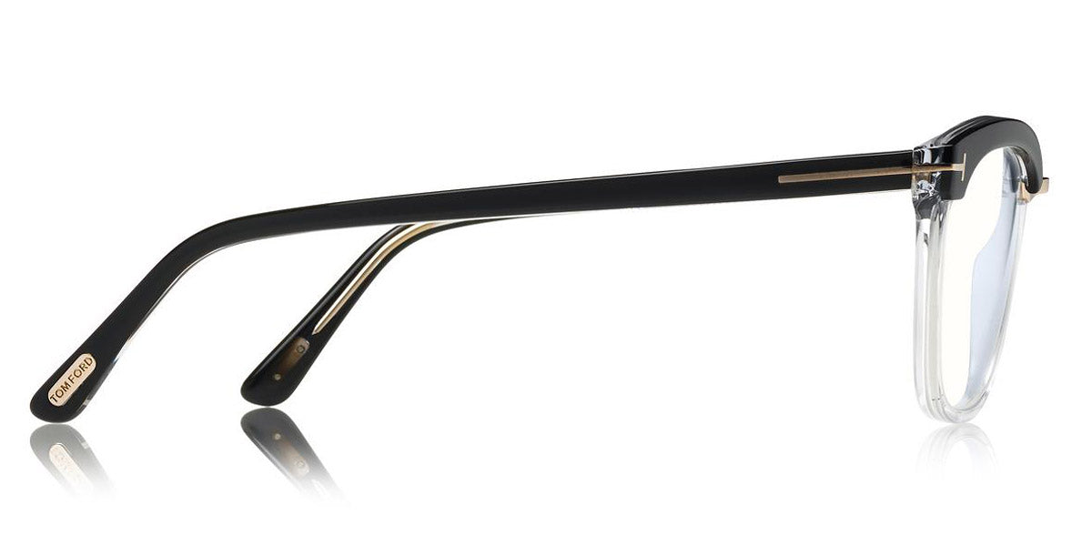Tom Ford® FT5550-B FT5550-B 005 54 - Shiny Black & Crystal/Rose Golds Eyeglasses