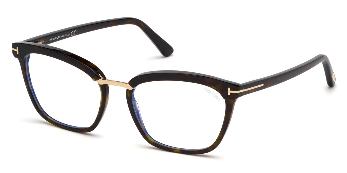 Tom Ford® FT5550-B FT5550-B 052 54 - Shiny Dark Havana/Rose Golds Eyeglasses