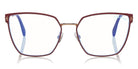 Tom Ford® FT5574-B FT5574-B 069 55 - 069 - Red Enamel, Shiny Rose Gold, Red Tips/ Blue Block Lenses Eyeglasses