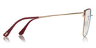 Tom Ford® FT5574-B FT5574-B 069 55 - 069 - Red Enamel, Shiny Rose Gold, Red Tips/ Blue Block Lenses Eyeglasses