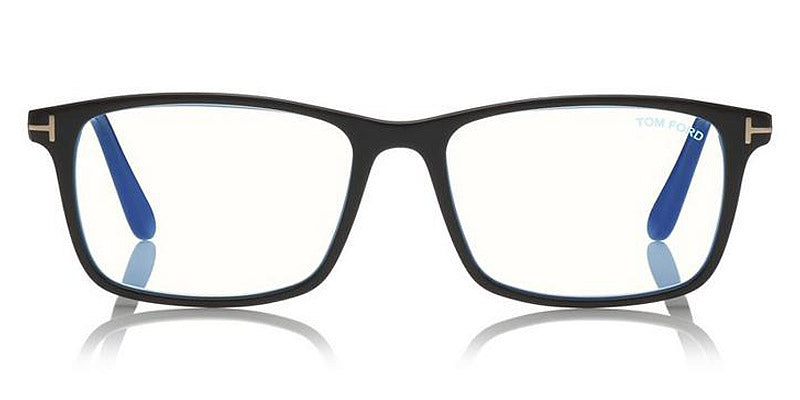 Tom Ford® FT5584-B FT5584-B 001 54 - Shiny Black/Rose Gold T Logo Eyeglasses