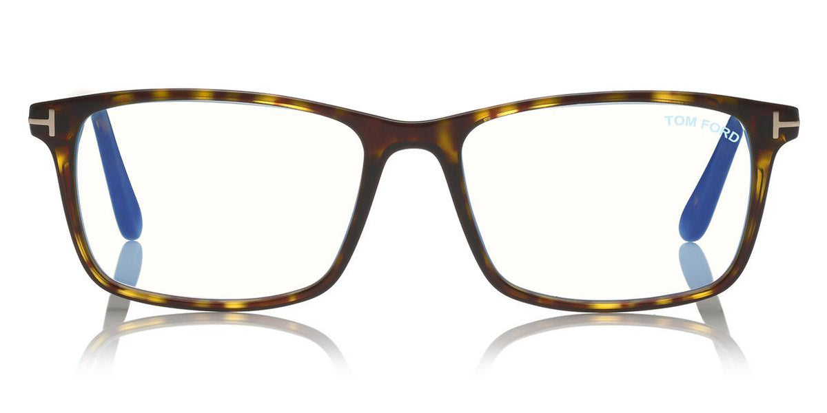 Tom Ford® FT5584-B FT5584-B 052 56 - Shiny Dark Havana/Rose Gold T Logo Eyeglasses