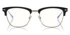 Tom Ford® FT5590-F-B FT5590-F-B 001 52 - 001 - Shiny Black, Shiny Rose Gold/ Blue Block Lenses Eyeglasses