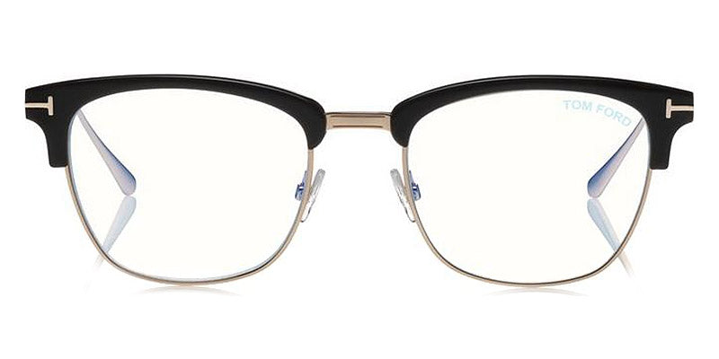 Tom Ford® FT5590-F-B FT5590-F-B 002 52 - 002 - Matte Black, Shiny Dark Ruthenium/ Blue Block Lenses Eyeglasses