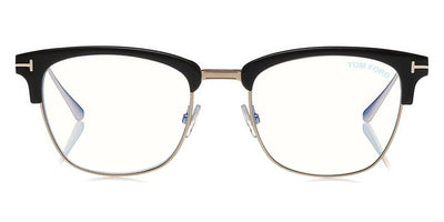 Tom Ford® FT5590-F-B FT5590-F-B 002 52 - 002 - Matte Black, Shiny Dark Ruthenium/ Blue Block Lenses Eyeglasses