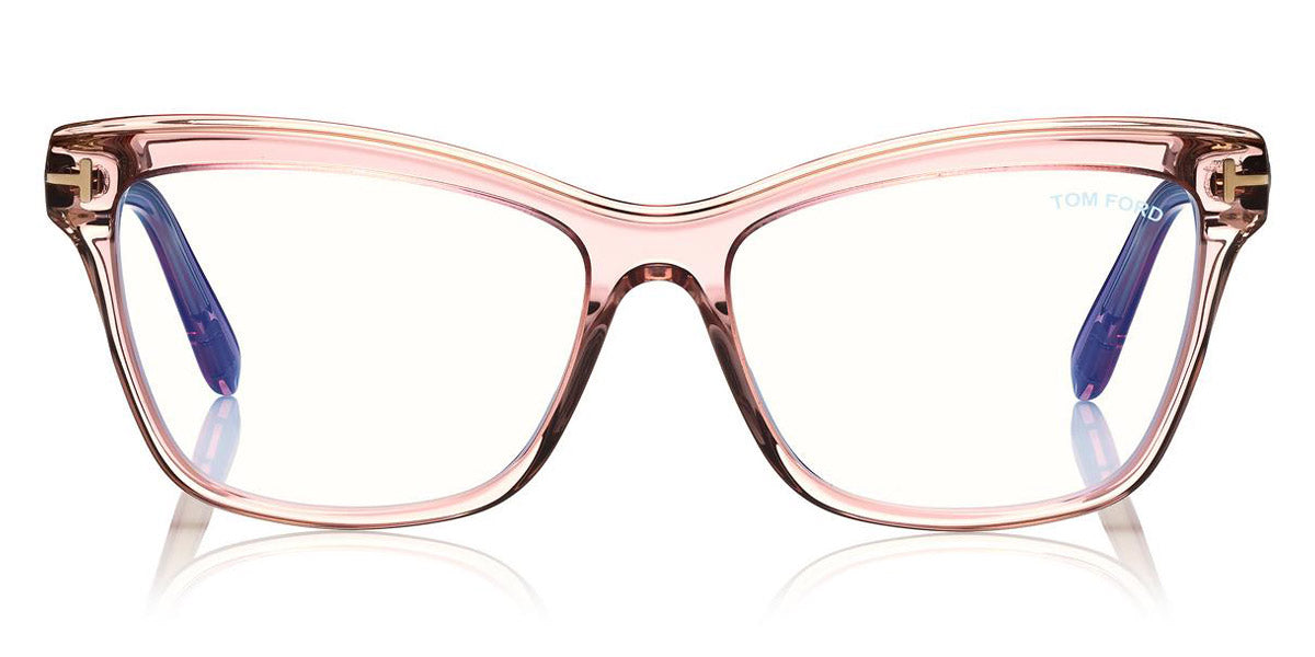 Tom Ford® FT5619-B FT5619-B 072 55 - Shiny Transparent Lilac/Pink & Gray Eyeglasses