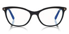 Tom Ford® FT5636-B FT5636-B 001 52 - 001 - Shiny Black, Rose Gold/ Blue Block Lenses Eyeglasses